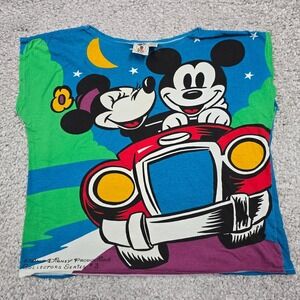 Vintage Disney Productions Womens Top Mickey Minnie Collectors Series 3 L Casual